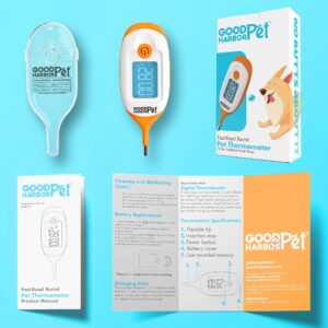 GoodHarborPet-OnlyTemp Ultra-Fast 10s Read, IP55 Water Resistant - Precision Rectal Thermometer for Pets