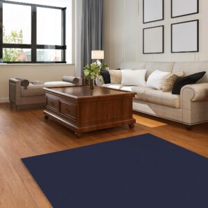 Furnish my Place Ultra Blue 2' x 3' Oval, Solid Area Rug: Stain Resistant, Non-Slip, Washable - Ideal for Bedroom Décor, Perfect for Special Occasions, Made in USA