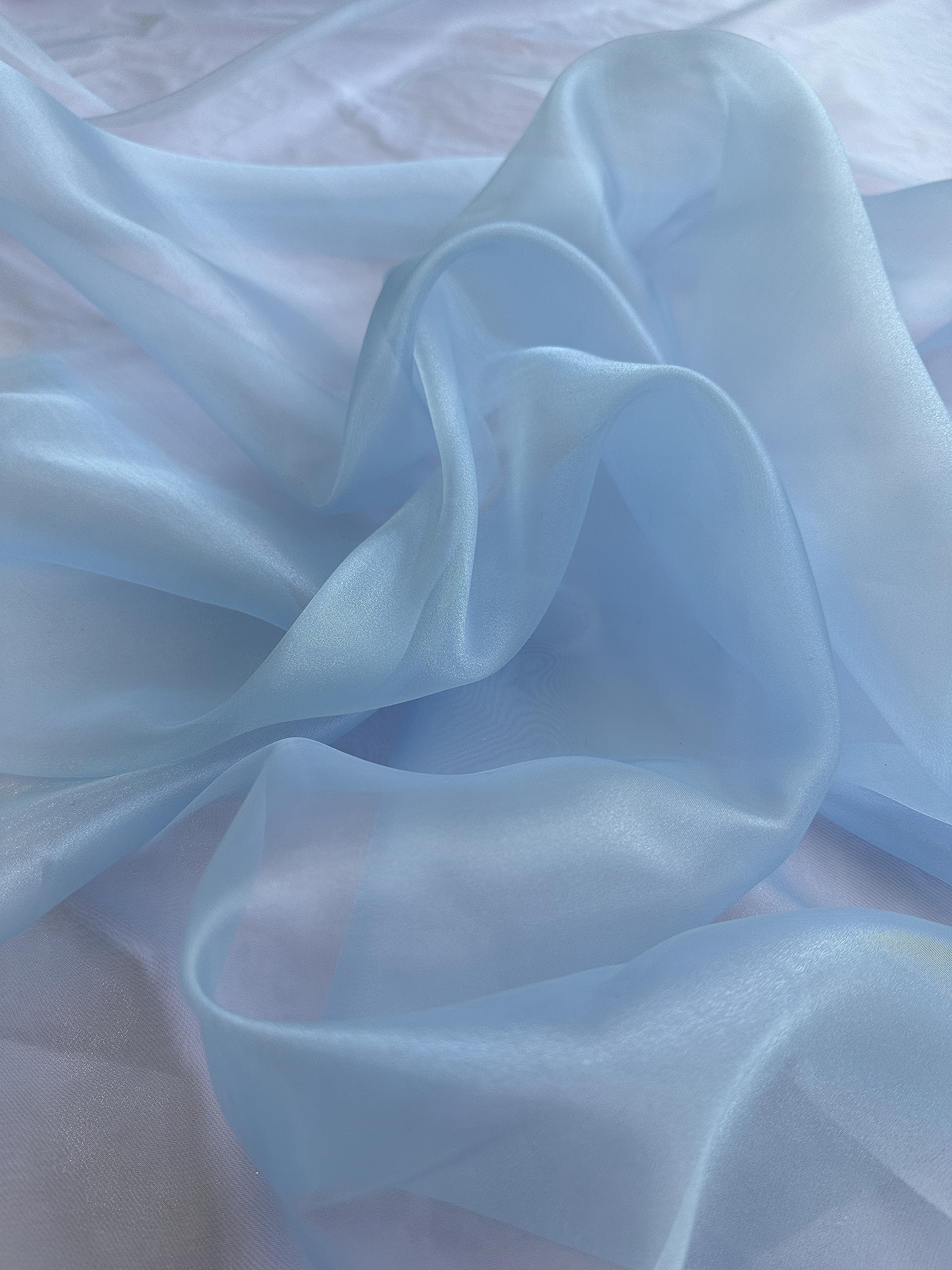 Organza Fabric by The Yard - Crystal Organza Fabric - Perfect for Wedding, Party Decor, Draping, and Crafts - Available by The Yard - 58 inches - 1 Yard (Baby Blue)