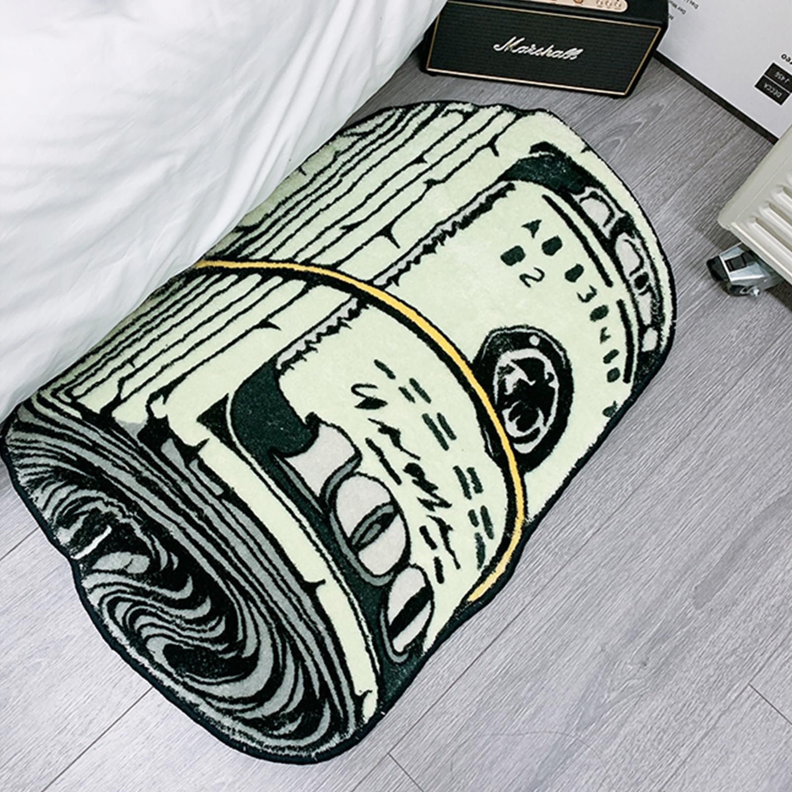 XIAOQIN Money Rug, 100 Dollar Bill Rug, 20x32 inch Money Creative Funky Rug, Fun Bath mat, Suitable for Bathroom, Bedroom, Living Room, Front Door, Home Decor Door Mat