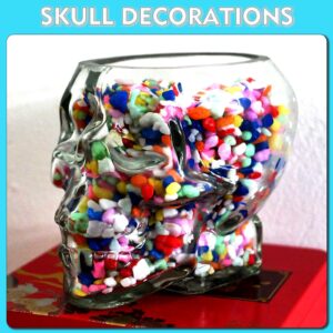 GXFCCYXT 2 Pieces Halloween Skull Glass Wine Glass -12oz/350ml Unique Cocktail Glasses Funny Clear Skull Cup for Cocktail Margarita Whiskey Juice Holiday Decorations Gifts Or Themed Party