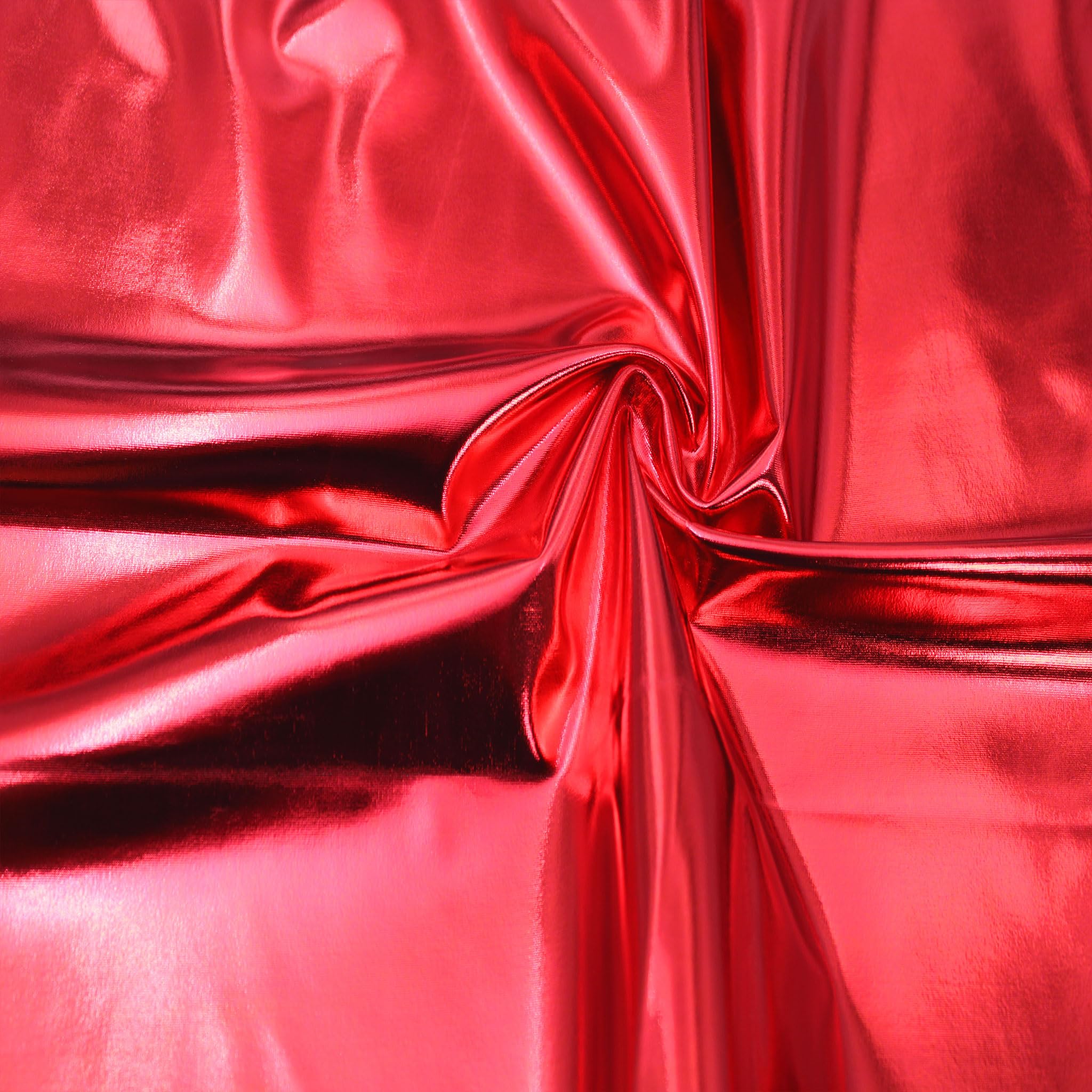 Texco Inc 60" Wide-Poly Spandex-Metallic Foil Stretch-Fabric by The Yard-for Apparel, Tank Tops, Athletic Wear, Dance Outfits, Costumes, Clothing, Events Decoration, Red 1 Yard