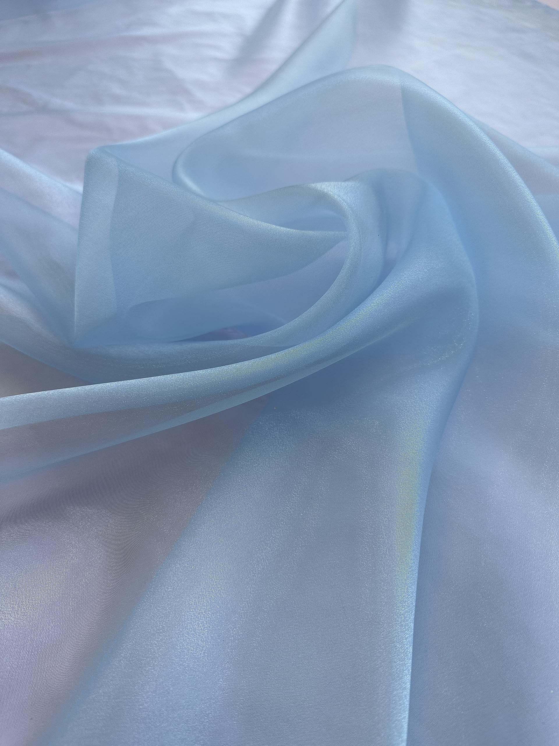 Organza Fabric by The Yard - Crystal Organza Fabric - Perfect for Wedding, Party Decor, Draping, and Crafts - Available by The Yard - 58 inches - 1 Yard (Baby Blue)