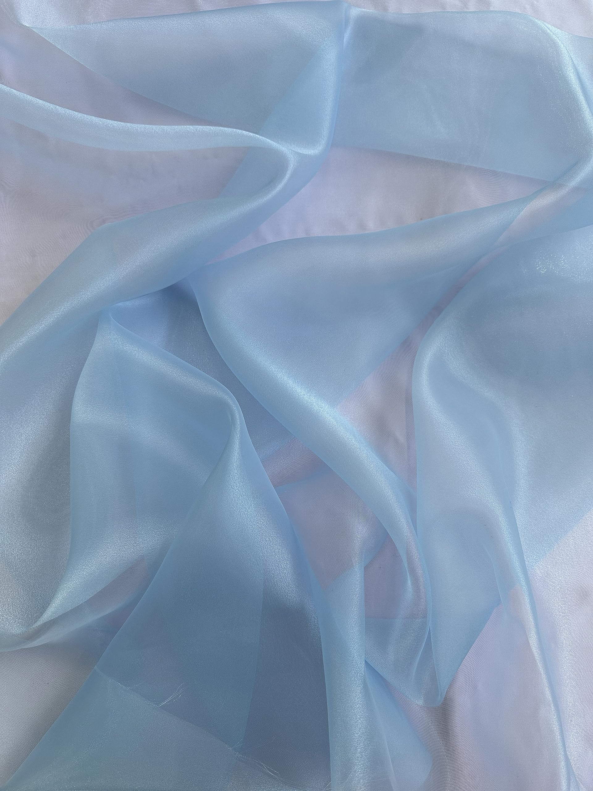 Organza Fabric by The Yard - Crystal Organza Fabric - Perfect for Wedding, Party Decor, Draping, and Crafts - Available by The Yard - 58 inches - 1 Yard (Baby Blue)