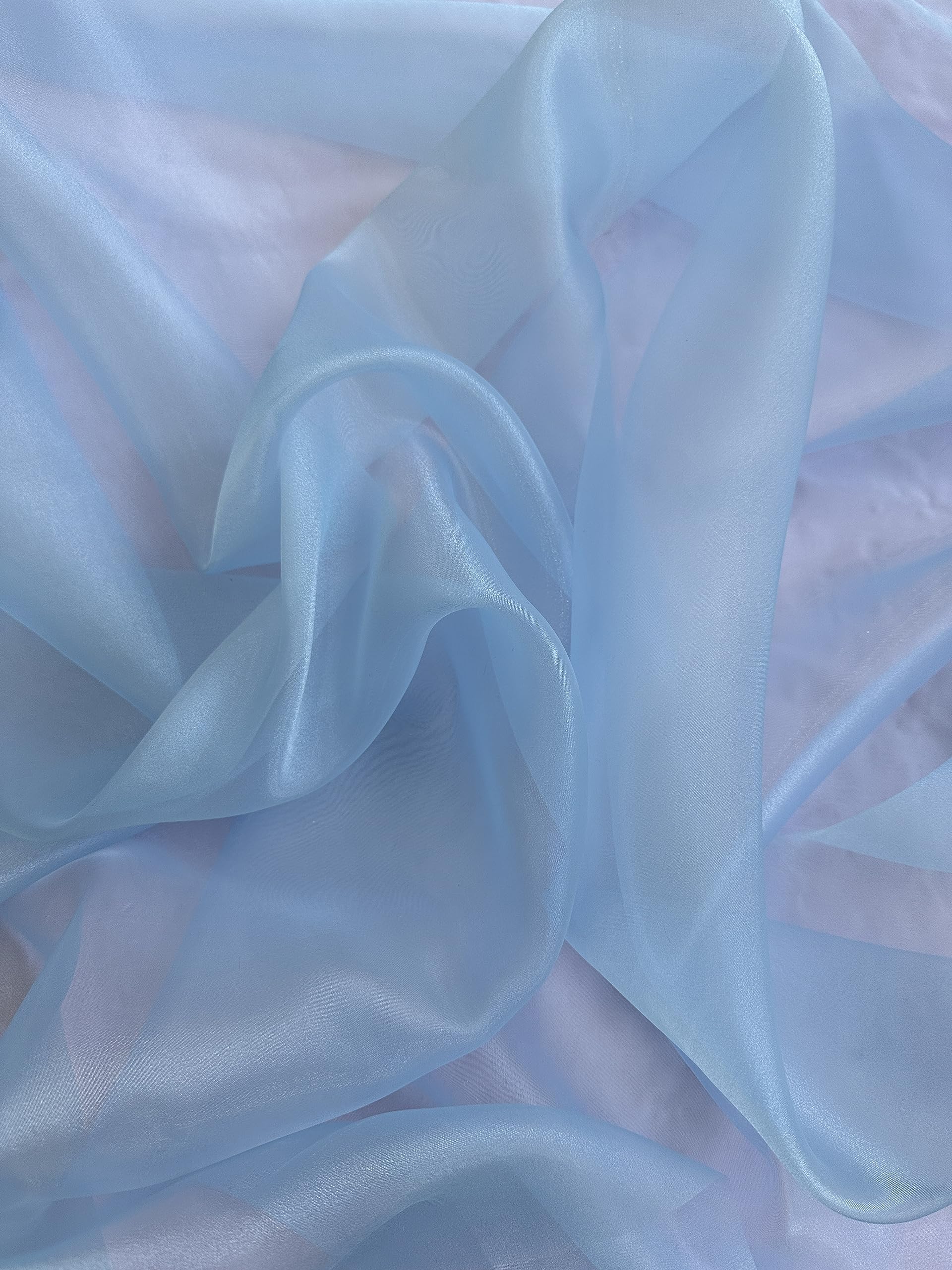 Organza Fabric by The Yard - Crystal Organza Fabric - Perfect for Wedding, Party Decor, Draping, and Crafts - Available by The Yard - 58 inches - 1 Yard (Baby Blue)