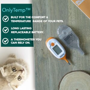 GoodHarborPet-OnlyTemp Ultra-Fast 10s Read, IP55 Water Resistant - Precision Rectal Thermometer for Pets