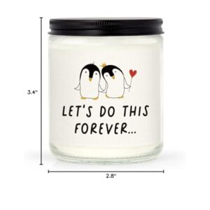 Shqiueos Anniversary Candle Gifts for Men Women, I Love You Gifts for Girlfriend, Boyfriend, Wife, Husband, Funny Couple Gifts for Him Her, Let's Do This Forever Candle 7oz