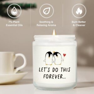 Shqiueos Anniversary Candle Gifts for Men Women, I Love You Gifts for Girlfriend, Boyfriend, Wife, Husband, Funny Couple Gifts for Him Her, Let's Do This Forever Candle 7oz