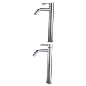 doitool 2pcs steel brushed out kitchen hole drain faucet faucet| basin mount bathroom metal nickel for sprayer cold waterfall xxcm handle tub plunge pull deck single with one stainless