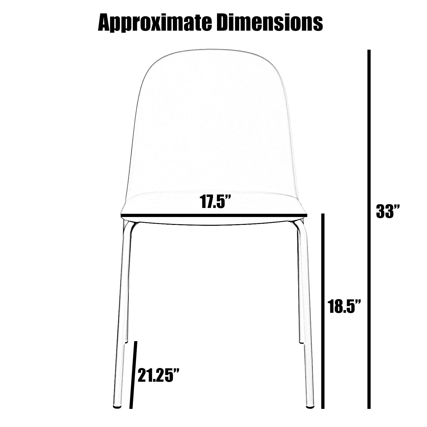 2xhome Set of 4 Modern Stackable Armless Dining Chairs, Plastic Shell Seat with Metal Legs for Indoor Outdoor Home Kitchen Patio Cafe, Green