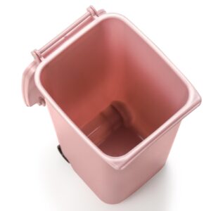 Goaste 12 Pack Mini Desk Trash Can, 22 OZ Tiny Curbside Garbage Bin with Lid, Small Plastic Desktop Wastebasket, Unique Office Pen Holder Pencil Cup, Counter Waste Basket for Home Kitchen Tabletop