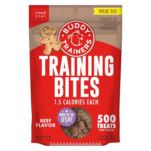 Buddy Biscuits Trainers Training Bites Soft & Chewy Dog Treats, Beef, 10 oz. Pouch