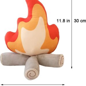 Hgplvxj Simulation Campfire Plush Pillow, Flame Stuffed Plush Toy Room Decoration Birthday Xmas Gift for Kids (11.8Inch)