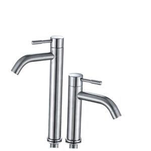 DOITOOL 2pcs Steel Brushed Out Kitchen Hole Drain Faucet Faucet| Basin Mount Bathroom Metal Nickel for Sprayer Cold Waterfall Xxcm Handle Tub Plunge Pull Deck Single with One Stainless