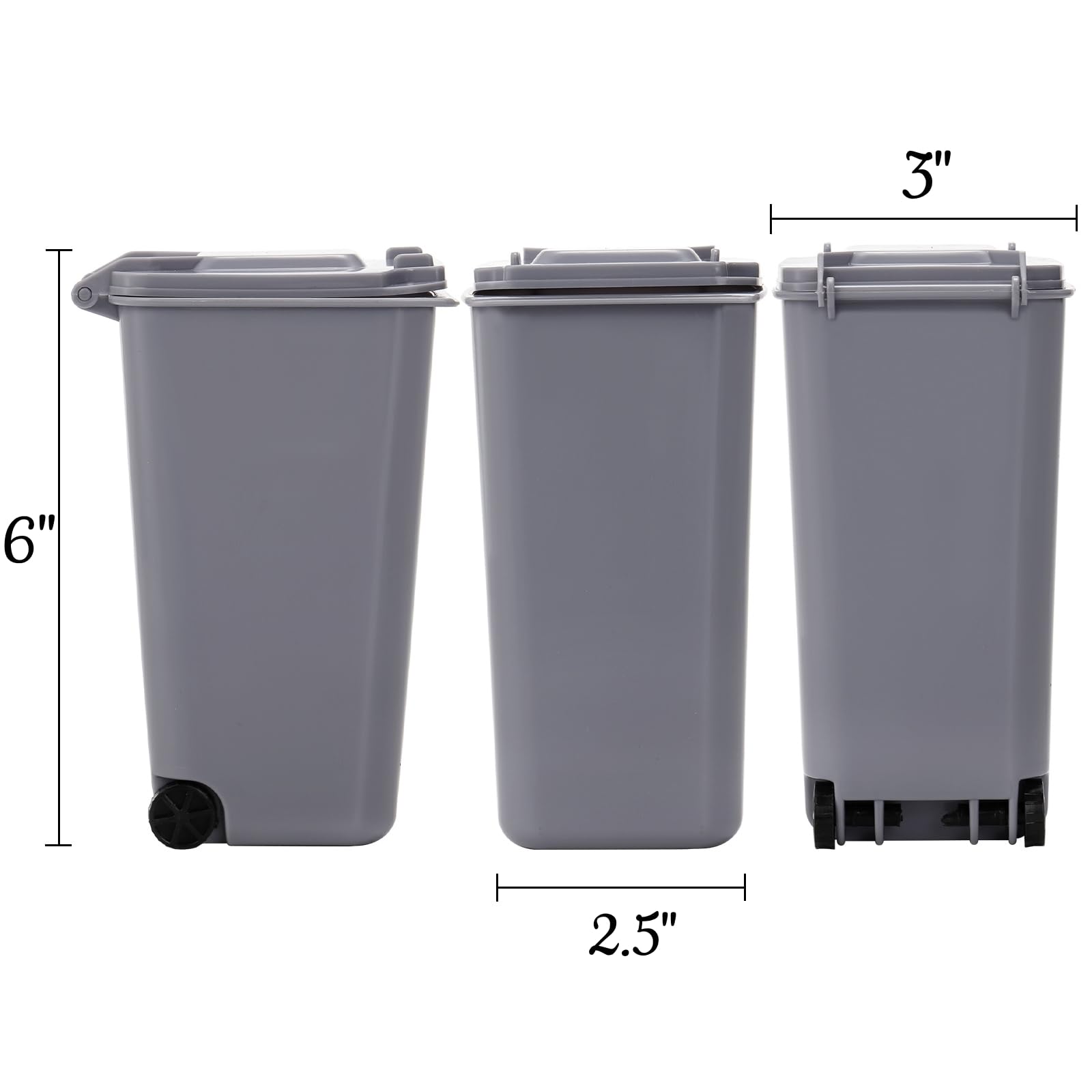 Goaste 12 Pack Mini Desk Trash Can, 22 OZ Tiny Curbside Garbage Bin with Lid, Small Plastic Desktop Wastebasket, Unique Office Pen Holder Pencil Cup, Counter Waste Basket for Home Kitchen Tabletop