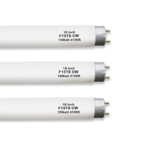 f15t8-cw 15 watt cool white,18" t8 rv fluorescent linear tube lamp,replacement bulb for philips alto eco ge staco light fixture,g13 bi-pin base,4100k (3pack)…