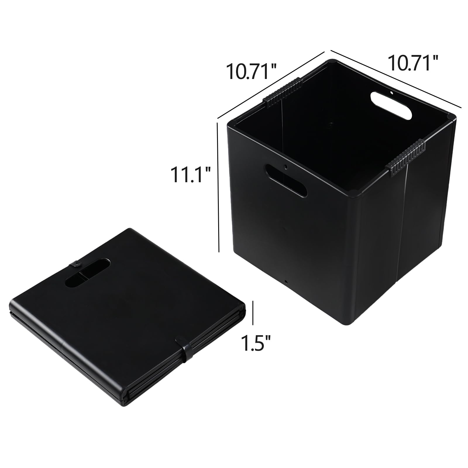 Anbers 4 Packs Collapsible Plastic Cube Storage Bins, Black Foldable Storage Cube Bins