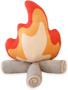 hgplvxj simulation campfire plush pillow, flame stuffed plush toy room decoration birthday xmas gift for kids (11.8inch)