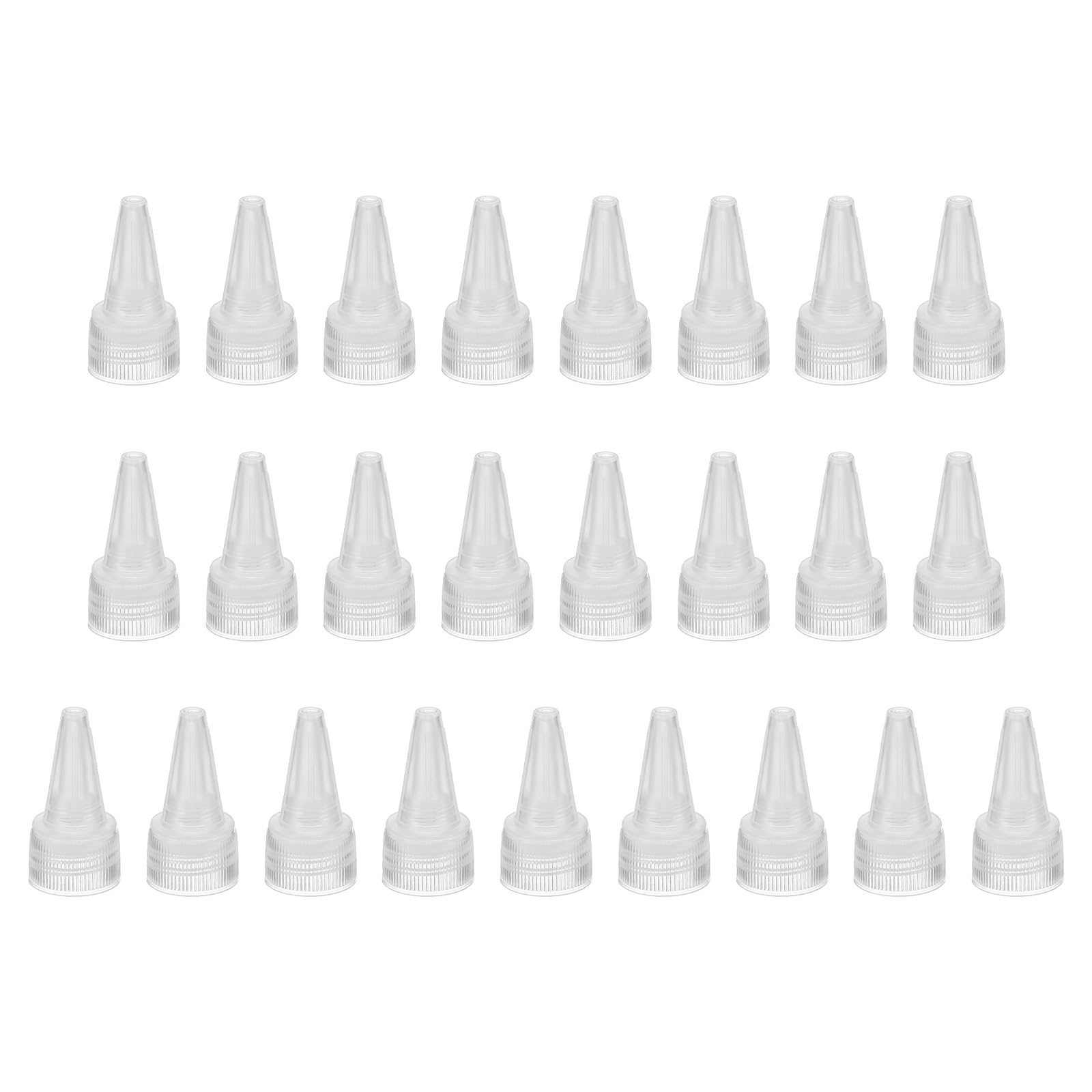 PATIKIL Twist Bottle Caps, 25Pcs 18/410 Squeeze Bottle Cap Replacement Caps for Glue Dispensing Bottles Dispensing Caps Paint Bottles, Clear