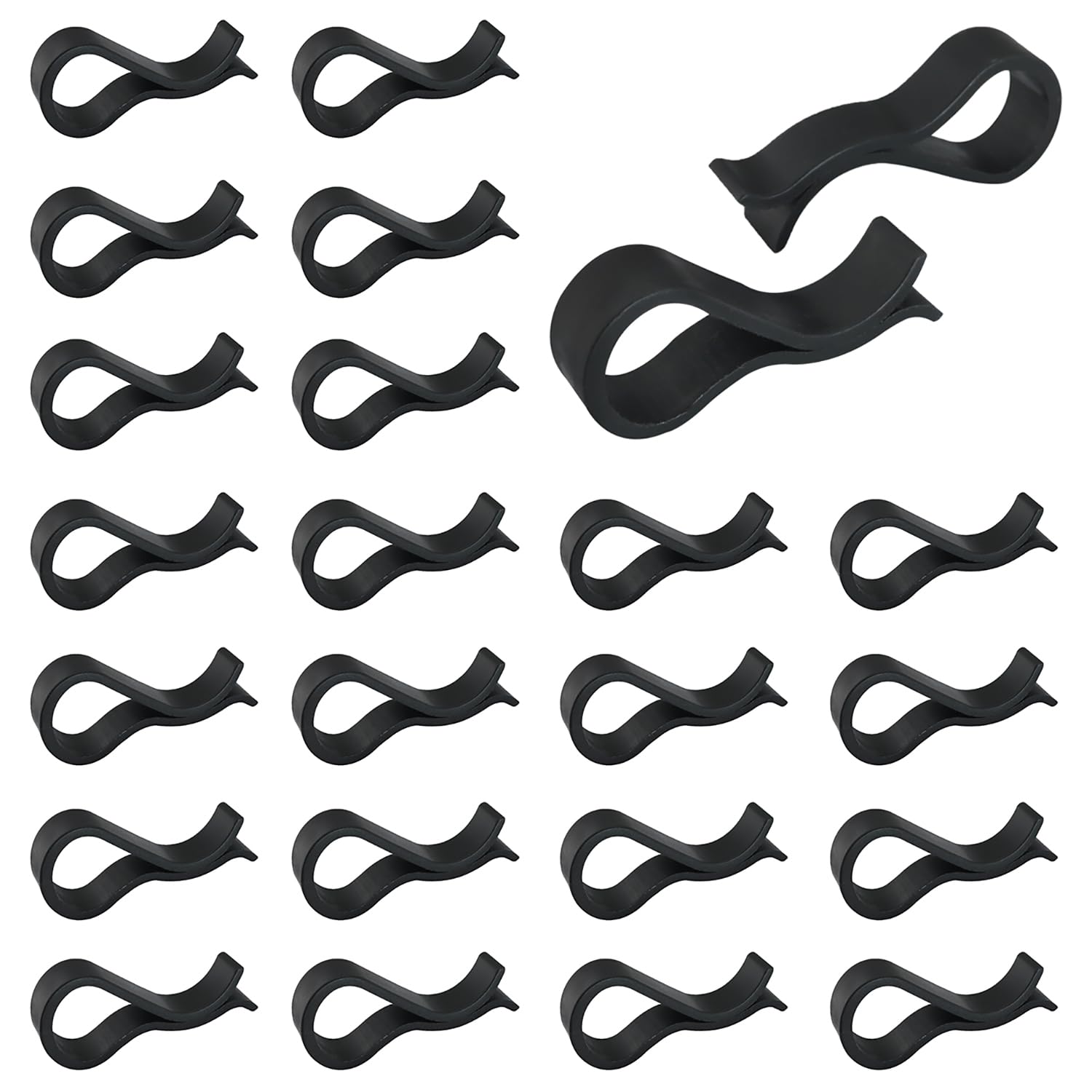 ZZLZX 24PCS Plastic Fixing Clamp, Support Clamp, Pen Cap Cover Clothing Accessory Hanging Buckle, Grid Towel Scarf Fixing Clip, Preventing Clothes from Slipping Off Hangers, Black