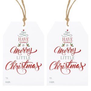 anwyll christmas gift tags,50pcs merry christmas gift wrapping name tags design with string,xmas to from gift tags,have a merry little christmas tags,christmas tree tags for presents holiday christmas