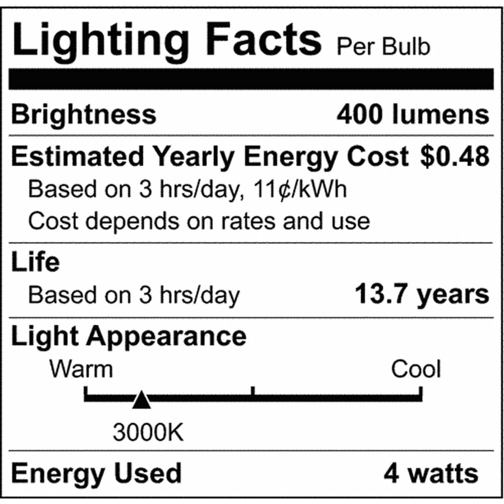 Satco 21860-4T6.5/LED/CL/930/120V/E17/1CD Tubular (S21860) Intermediate Screw Base Exit Light Bulb