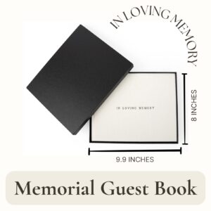 Funeral Guest Book for Memorial Service Sign In – Guest Book for Funeral w/ Black Keepsake Box - Modern Ivory Linen Hardcover Memory Book for Celebration of Life Guest Book with 540 Entries