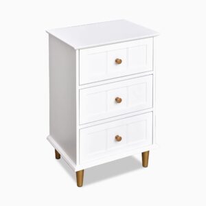 ceredeme nightstand with 3 drawers, wooden side table bedroom storage cabinet, simple and exquisite furniture in small space