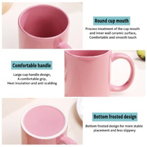 Evanda Coffee Mugs Set of 6 Pieces 12oz, Ceramic Cups with Handle for Latte, Hot Tea, Cappuccino, Mocha, Cocoa, Milk, Dishwasher Safe, Mutil Colors