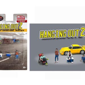 Hanging Out 2" 6 Piece Diecast Figure Set (4 Figures, 1 Seat, 1 Cooler) Limited Edition to 3600 Pieces Worldwide for 1/64 Scale Models by American Diorama AD-76518MJ