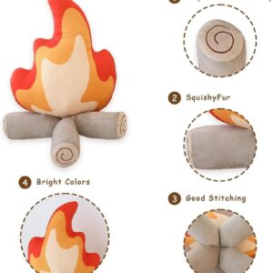 Hgplvxj Simulation Campfire Plush Pillow, Flame Stuffed Plush Toy Room Decoration Birthday Xmas Gift for Kids (11.8Inch)