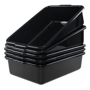 cinkyou 5 packs 8 l commercial bus tub /tote, small plastic utility boxes, black