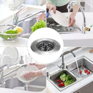 Kitchen Set of 2 Sink Strainers, Flexible Silicone Good Grip Kitchen Sink Drainers, Traps Food Debris and Prevents Clogs, Large Wide 4.5’ Diameter Rim (Silver Black)