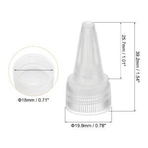 PATIKIL Twist Bottle Caps, 25Pcs 18/410 Squeeze Bottle Cap Replacement Caps for Glue Dispensing Bottles Dispensing Caps Paint Bottles, Clear