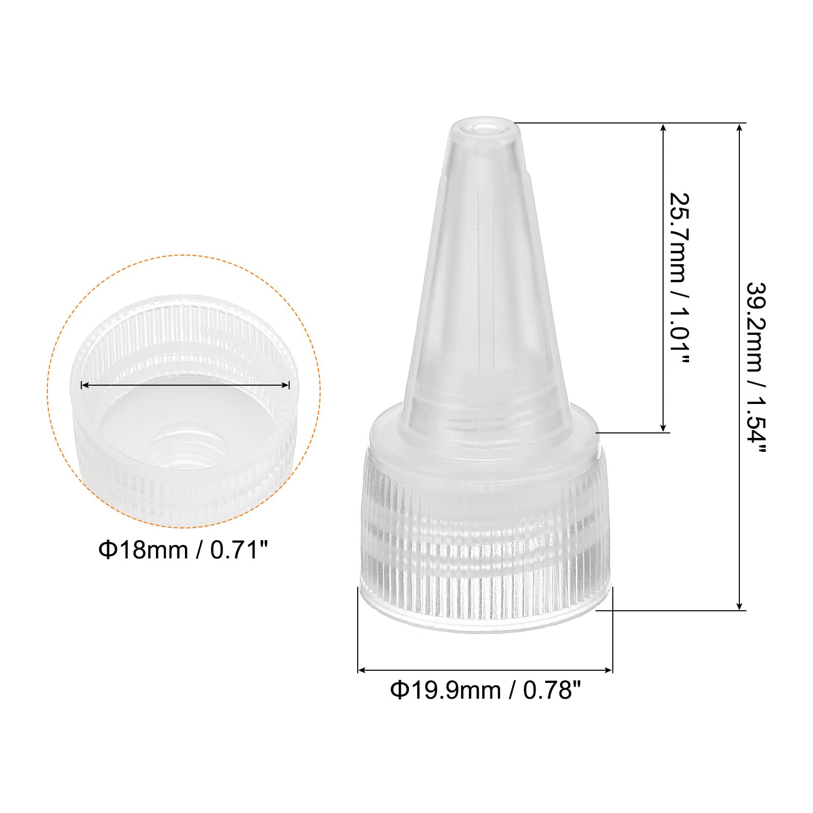 PATIKIL Twist Bottle Caps, 25Pcs 18/410 Squeeze Bottle Cap Replacement Caps for Glue Dispensing Bottles Dispensing Caps Paint Bottles, Clear