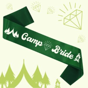 Cheereveal Camp Bride Sash Camping Bachelorette Party Decorations, Retro Sage Green Tribe Bridesmaids Sashes for Bridal Shower Engagement Wedding Supplies