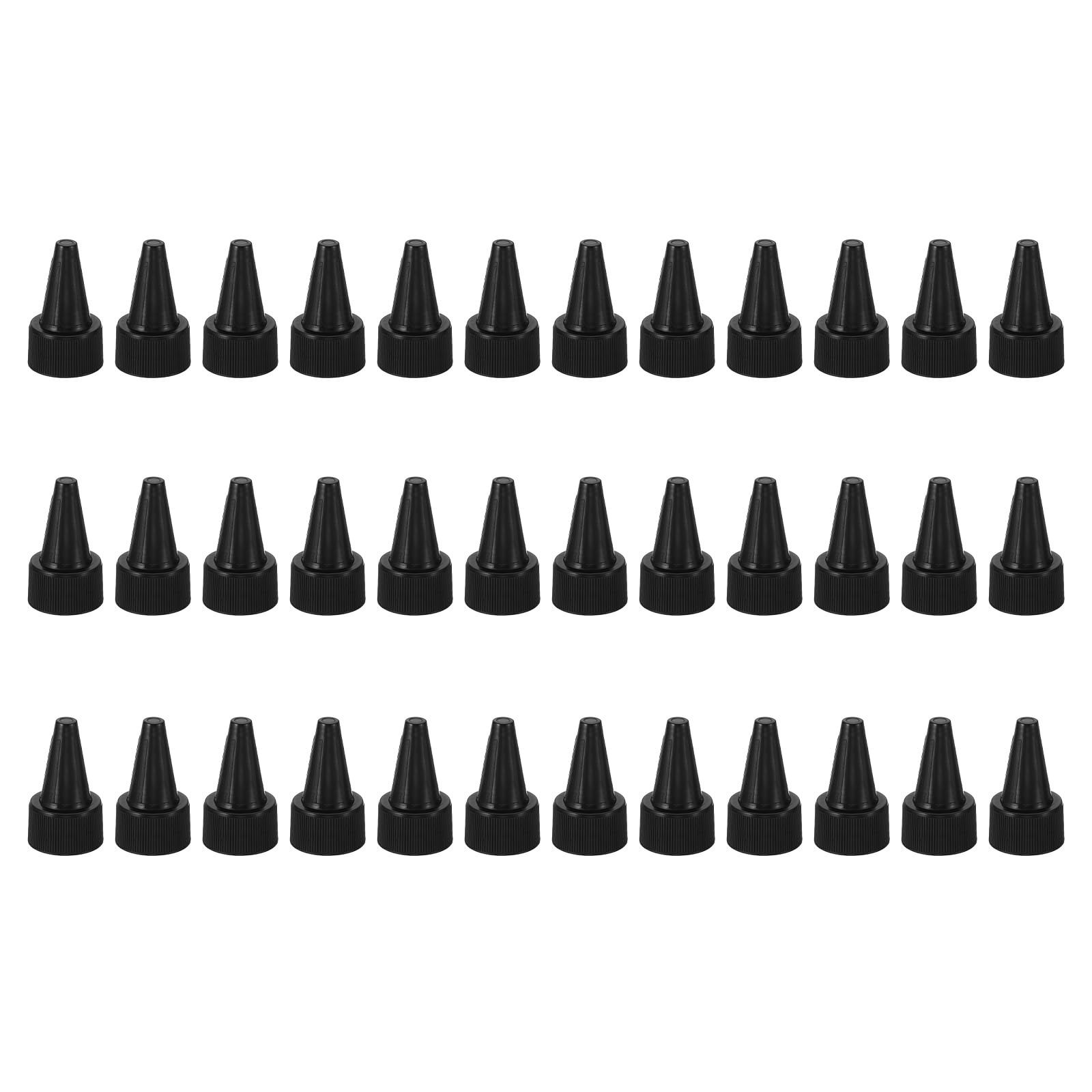 PATIKIL Twist Bottle Caps, 36Pcs 28/410 Squeeze Bottle Cap Replacement Caps for Glue Dispensing Bottles Dispensing Caps Paint Bottles, Black