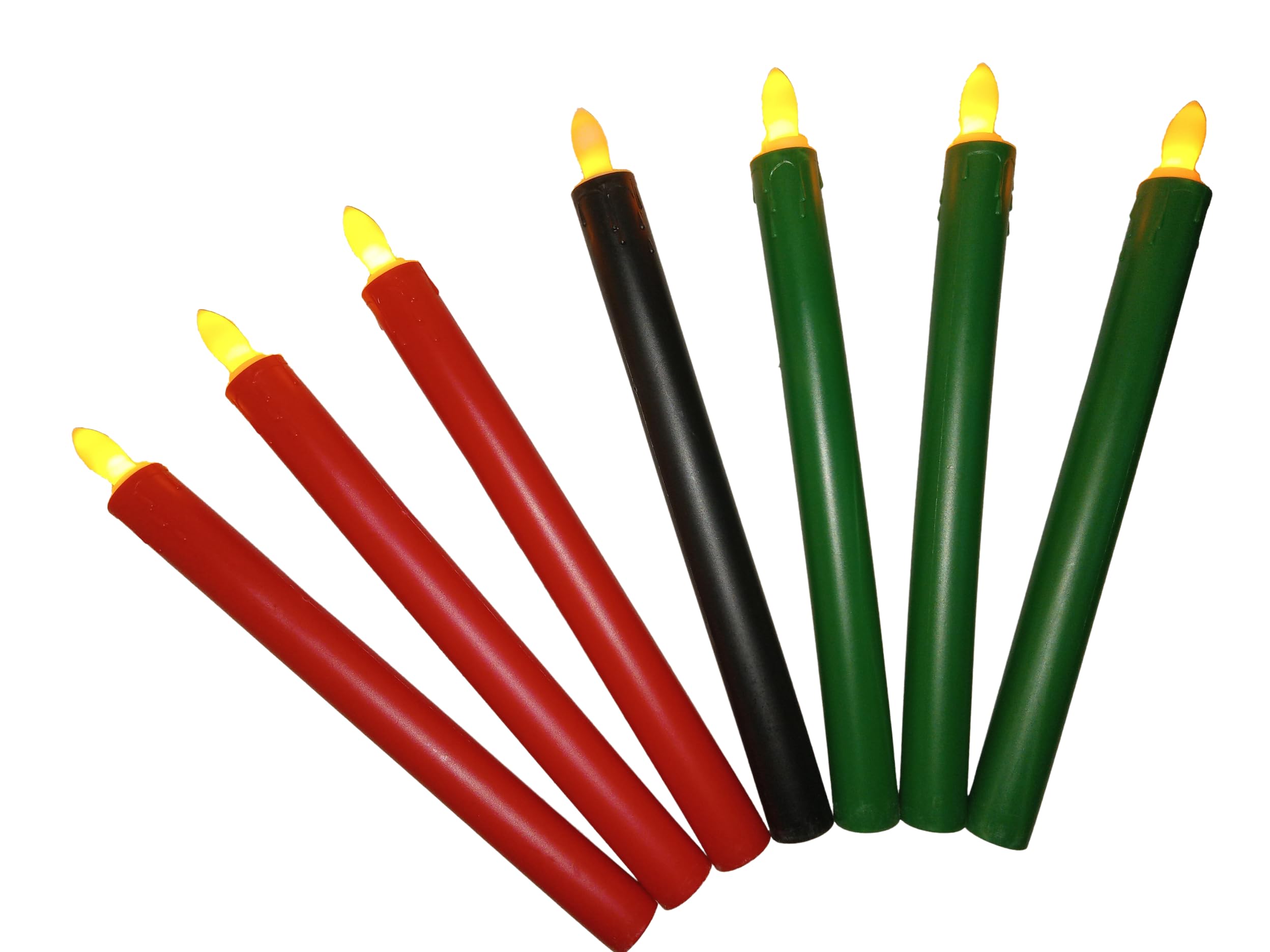 Kwanzaa Kinara Candle Holder Set with Flameless Battery Powered Electric Candles