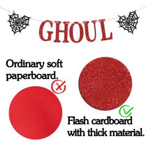 Happy Birthday Ghoul Banner, Happy Booday/Halloween Happy Birthday Bunting Sign, Horror Ghost Themed Birthday Party Decorations Supplies for Men Women