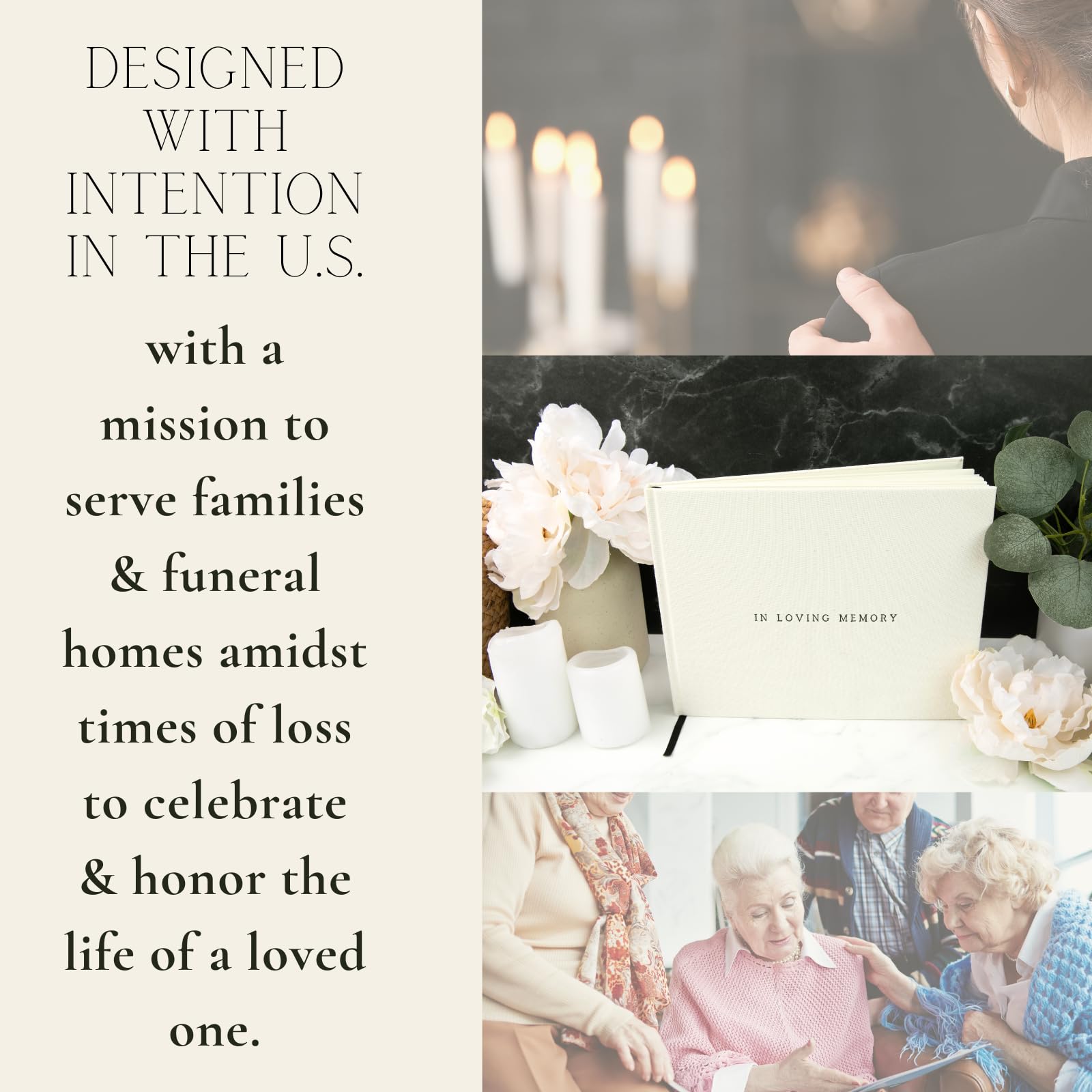 Funeral Guest Book for Memorial Service Sign In – Guest Book for Funeral w/ Black Keepsake Box - Modern Ivory Linen Hardcover Memory Book for Celebration of Life Guest Book with 540 Entries