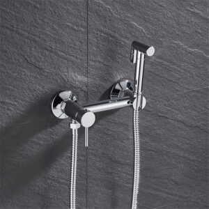 faucet, faucets,water-tap bath shower systems bidet shower faucet brass hygienic shower spray airbrush tap hot cold mixer toilet spray bidet shower (color : chromeb)