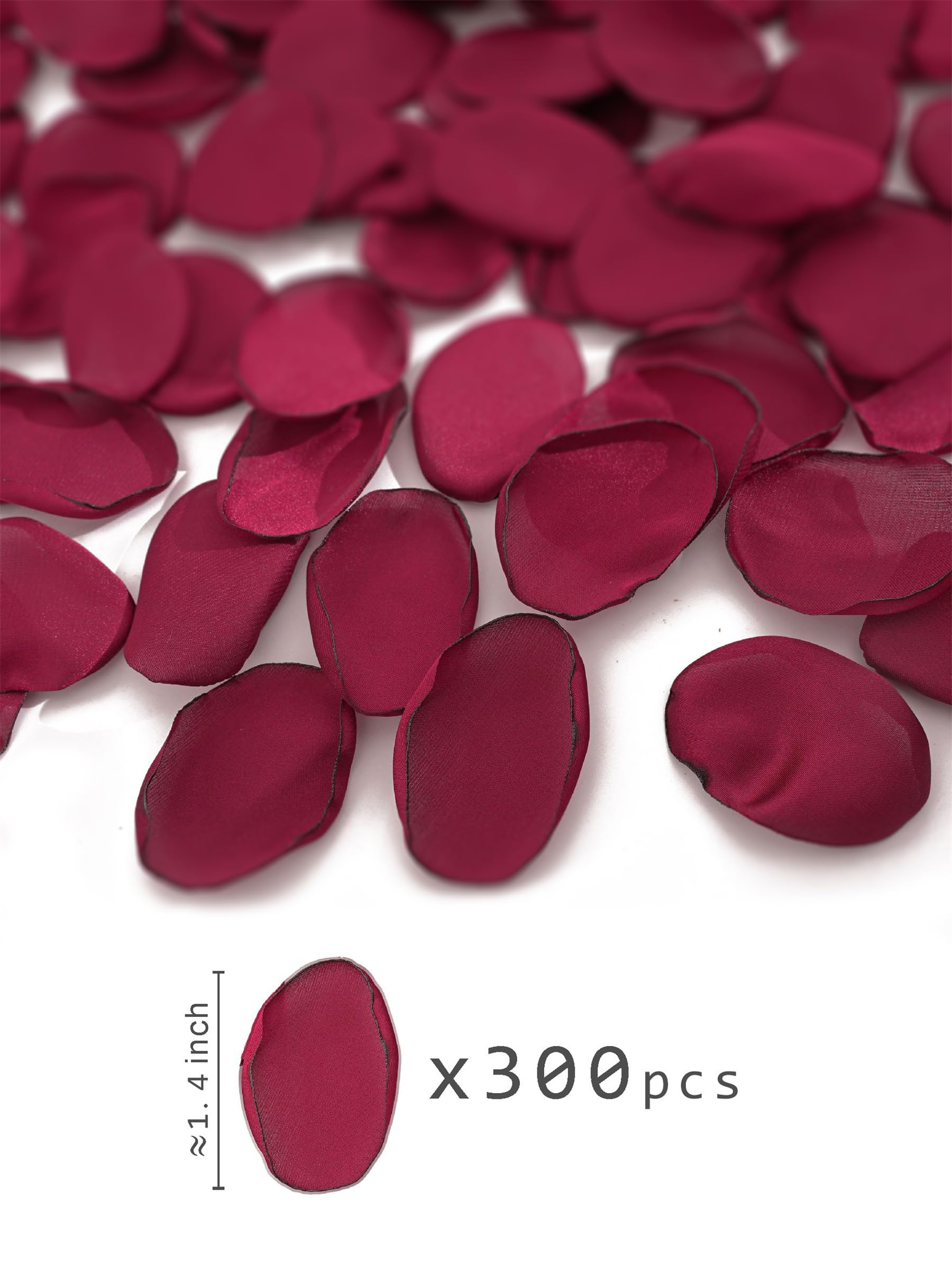 Karoro 300pcs Silk Rose Petals Burgundy Flower Petals for Wedding Flower Girl Basket Aisle Scatter Dinner Table Centerpieces Party Bridal Shower Romantic Night Decoration