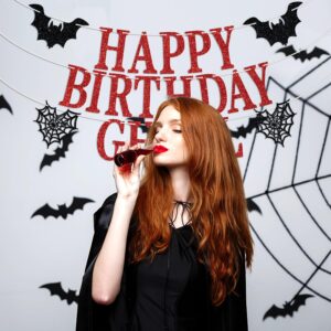 Happy Birthday Ghoul Banner, Happy Booday/Halloween Happy Birthday Bunting Sign, Horror Ghost Themed Birthday Party Decorations Supplies for Men Women