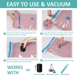 30 Vacuum Storage Bags with Electric Pump, Vacuum Sealed Storage Bags (5Jumbo/5Large/10Medium/10Small), Space Saver Vacuum Seal Bags for Clothing, Comforters, Pillows, Towel, Blanket Storage, Bedding