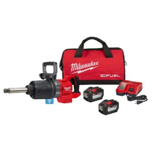 milwaukee m18 fuel 18v lithium-ion brushless cordless 1 in. impact wrench extended reach d-handle kit w/two 12.0 ah batteries