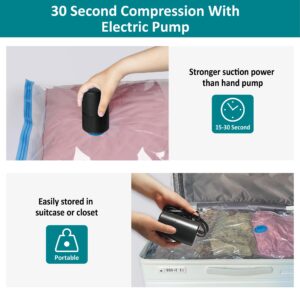 MattEasy Vacuum Storage Bags with Electric Air Pump, 12 Jumbo (39.4x27.5in), Space Saver Bags with Pump, Storage Vacuum Sealed Bags for Clothes, Comforters, Blankets, Bedding