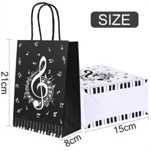 24 Pcs Music Notes Gift Bags Musical Note Paper Gift Treat Bags for Social Media Music Theme Birthday Party Baby Shower Music Theme Party Supplies