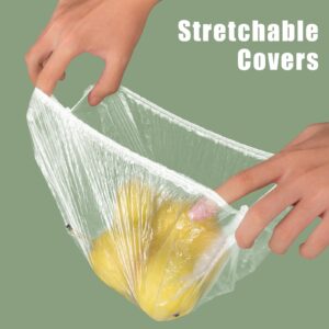 MKHS Fresh Keeping Bags, 300pcs Food Covers, Reusable Elastic Food Storage Covers, Plastic Sealing Elastic Stretch Adjustable Bowl Lids, Universal Kitchen Wrap Seal Bags for Cover Food