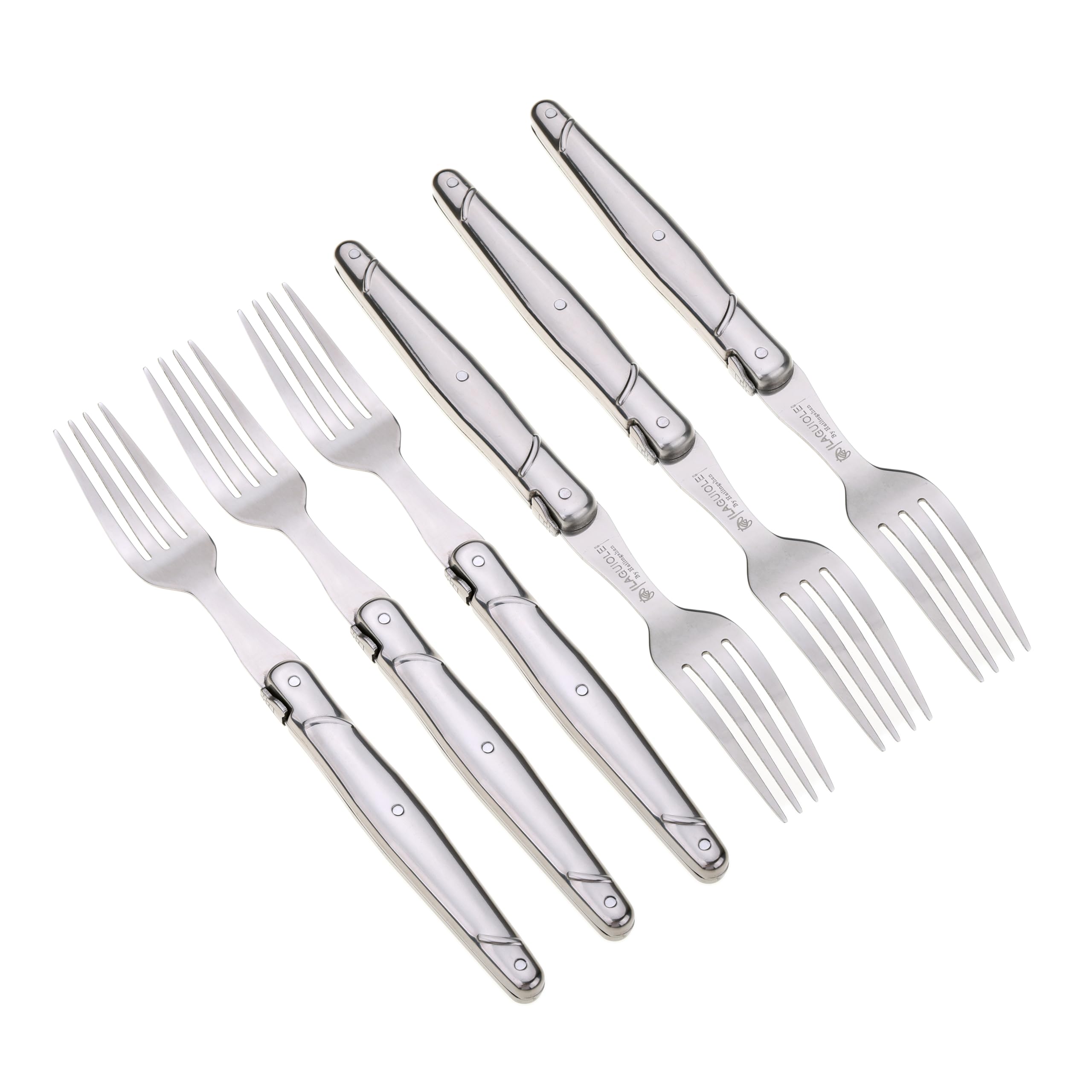 Laguiole by Hailingshan Forks Set of 6 Light Premium Dishwasher Safe Stainless Steel Flatware Silverware with Gift Box