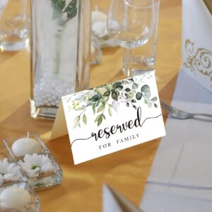 KORTTITALO 10 Rustic leaf Reserved Sign - Reserved Table Sign -Table Tent Wedding Sign- Guest Reservation Table Seat Sign for Weddings, Receptions, Parties,Restaurants, Dinner Parties, and Banquets.